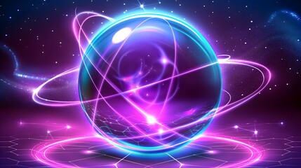 abstract background with glowing sphere
