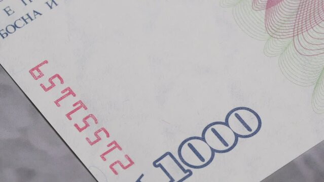 1000 Bosnia and Herzegovina dinara national currency money legal bill bank 4