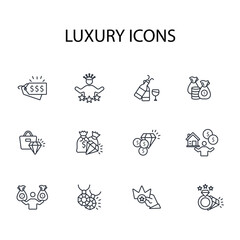luxury icon set.vector.Editable stroke.linear style sign for use web design,logo.Symbol illustration.