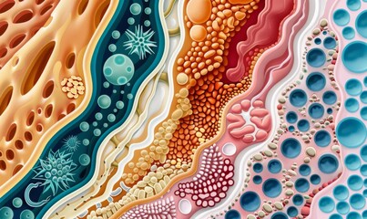 Detailed Illustration of Different Types of Human Tissues
