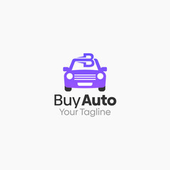 Illustration Vector Graphic Logo of Buy Auto. Merging Concepts of Initial Alphabet B and Car Shape. Good for business, startup, company logo