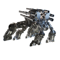 3d rendering robot cyberpunk