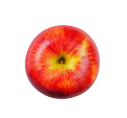 Top view red apple isolated on white background.