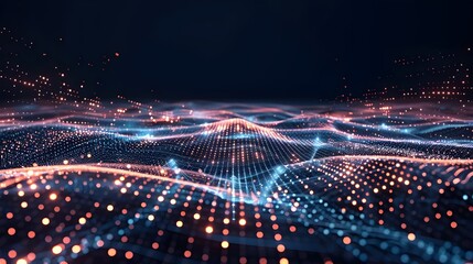 Captivating Digital Landscape Immersive Futuristic Visualization of Interconnected Data Flows and Energy Patterns