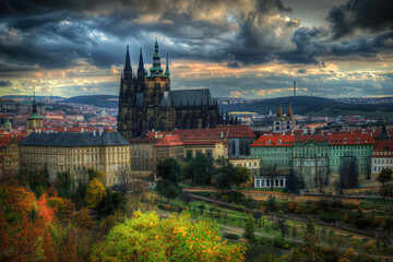 Prague Castle with its Gothic architecture and panoramic views of Prague