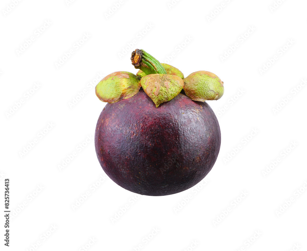 Sticker mangosteen isolated on white background. - Stickers