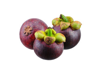 mangosteen isolated on white background.