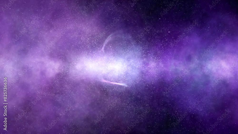 Poster futuristic cosmos with stars and nebula light loop animation background.