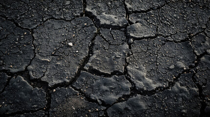 Obraz premium Old cracked asphalt background, top view