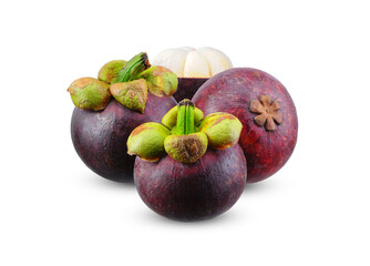 mangosteen isolated on white background.