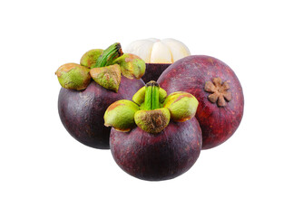 mangosteen isolated on white background.
