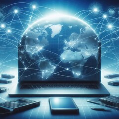 World Internet Network Illustration: Global Connectivity