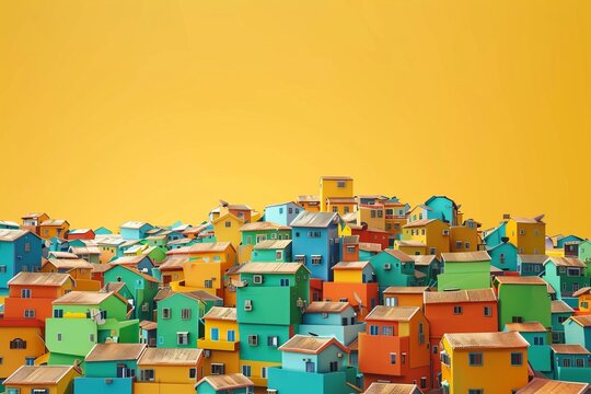 3d illustration of A slum community