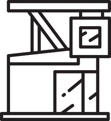 Modern Building Line Icon