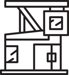 Modern Building Line Icon