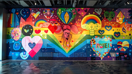 Obraz premium A colorful wall of the LGBTQ community.