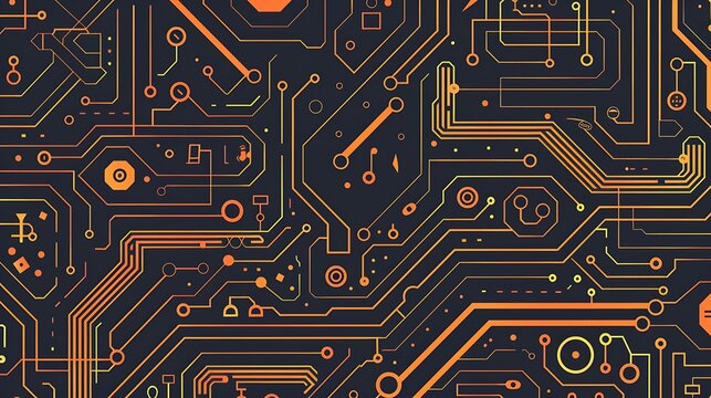 Futuristic Digital Circuit Map Background Illustration for Websites and Presentations