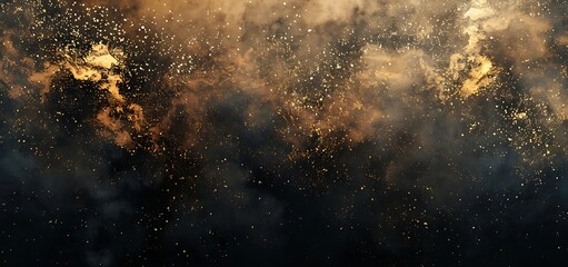 Grainy gradient background black and golden noise texture backdrop design
