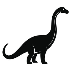 Solid color Barosaurus animal vector on white background
