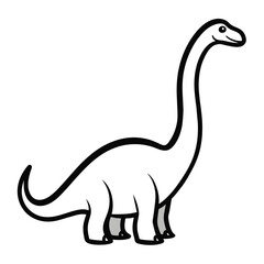Solid color Barosaurus animal vector on white background