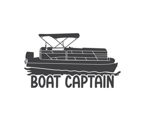 Print Boat captain,  Pontoon Boat