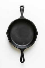 A robust black cast iron skillet with a smooth cooking surface and sturdy handle