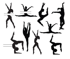 Print gymnastics poses silhouette, Gymnastics Poses Split, Gymnastics Poses Monogram, Gymnastics mom