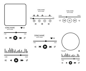 Print Music Player Bundle,  Music Player Display Audio Control, Music Player Design,  Play Buttons,  Music Player