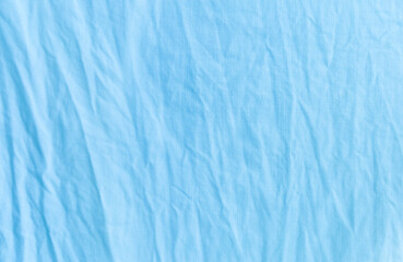 Blank blue fabric pattern background, crumpled blue fabric texture background