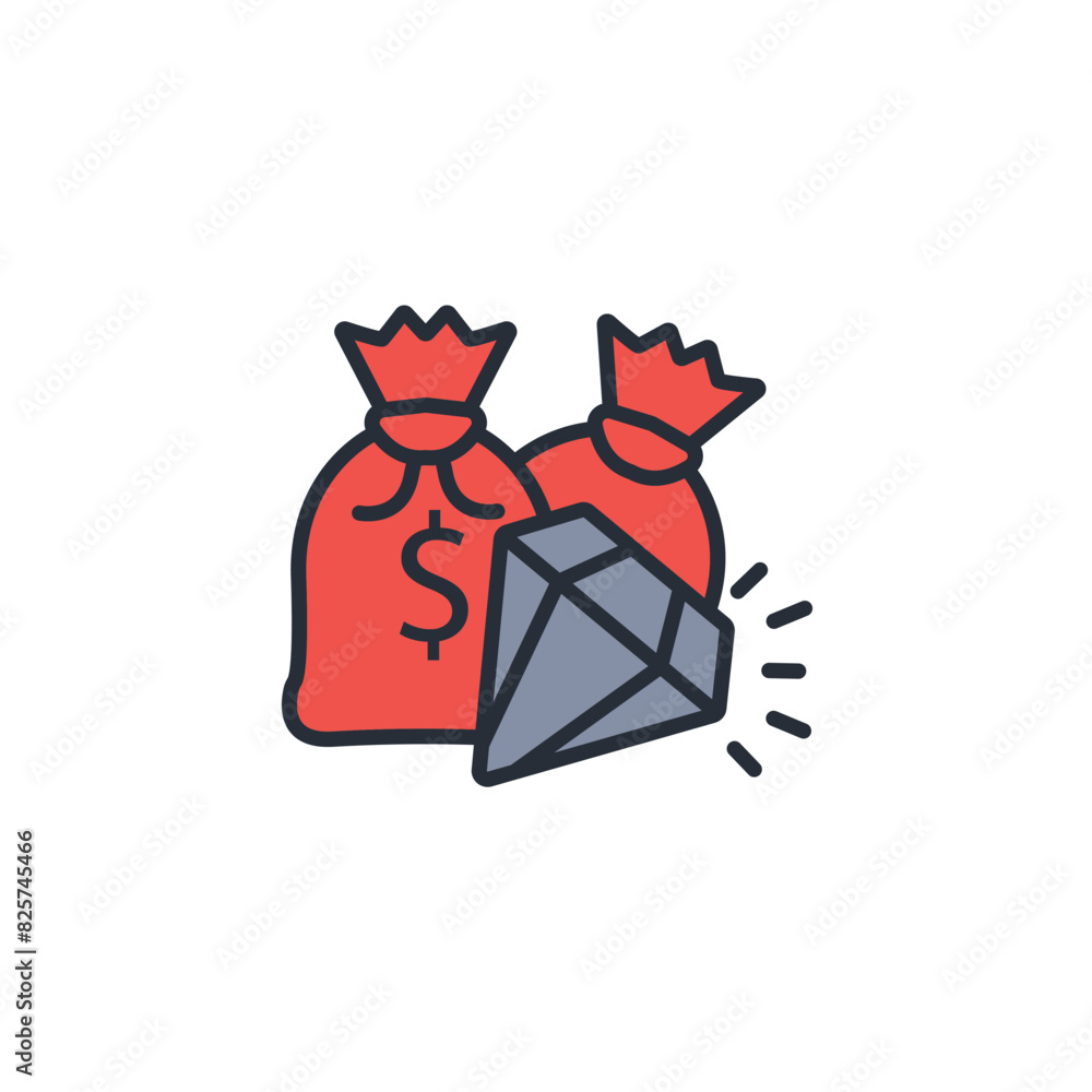 Poster wealth icon. vector.editable stroke.linear style sign for use web design,logo.symbol illustration.