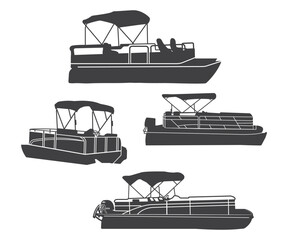 Print Pontoon Boat 4 Design, Pontoon Boat Clipart, Pontoon Boat Vector, Pontoon Boat Gift, Pontoon Boat Outline
