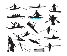 Print Rowing Silhouette 21 Design, Rowing, kayak, Summertime, Rowing Gift bundle