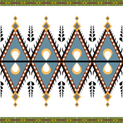 Abstract ethnic geometric pattern design for background and wallpaper. Seamless striped pattern in Aztec style. Folk embroidery.