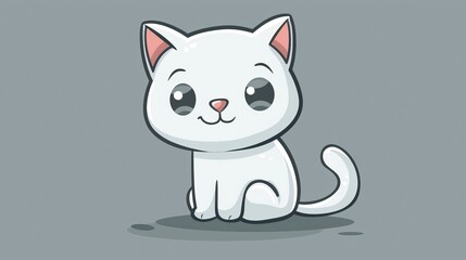 cat vector kitten icon logo cartoon character illustration doodle white 