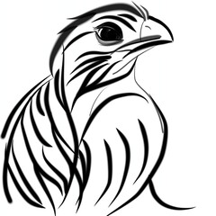 Fototapeta premium monochrome sketch of a majestic hawk, showcasing its intricate details and fierce gaze