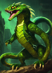 green dragon in the sky