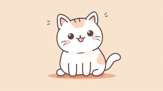 cat vector kitten icon logo cartoon character illustration doodle white 