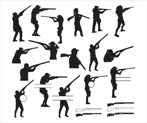 Print Skeet Shooter, Shooting Silhouette, Hunting & Shooting Eps, Trapshooting Gift, Shooting Players 