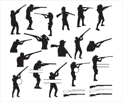 Print Skeet Shooter, Shooting Silhouette, Hunting & Shooting Eps, Trapshooting Gift, Shooting Players 