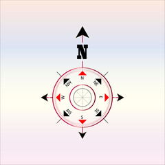 The illustration vector of North Direction Symbol