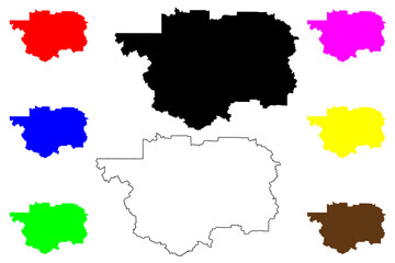 Obraz premium Cariboo Regional District (Canada, British Columbia or BC Province, North America) map vector illustration, scribble sketch Cariboo map