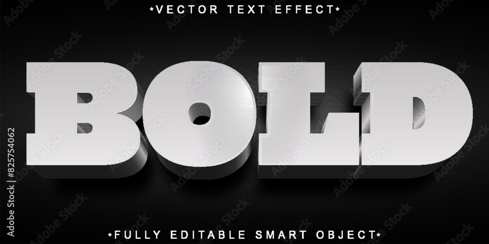 Poster white bold vector fully editable smart object text effect