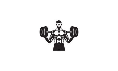 Gym logo black simple flat icon on white background