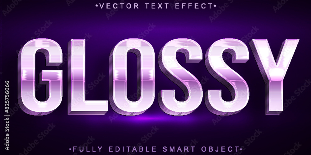 Poster shiny purple glossy vector fully editable smart object text effect