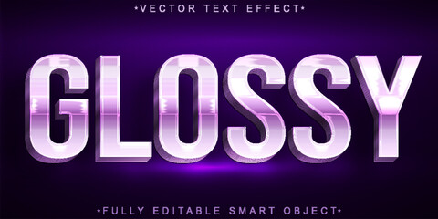 Shiny Purple Glossy Vector Fully Editable Smart Object Text Effect