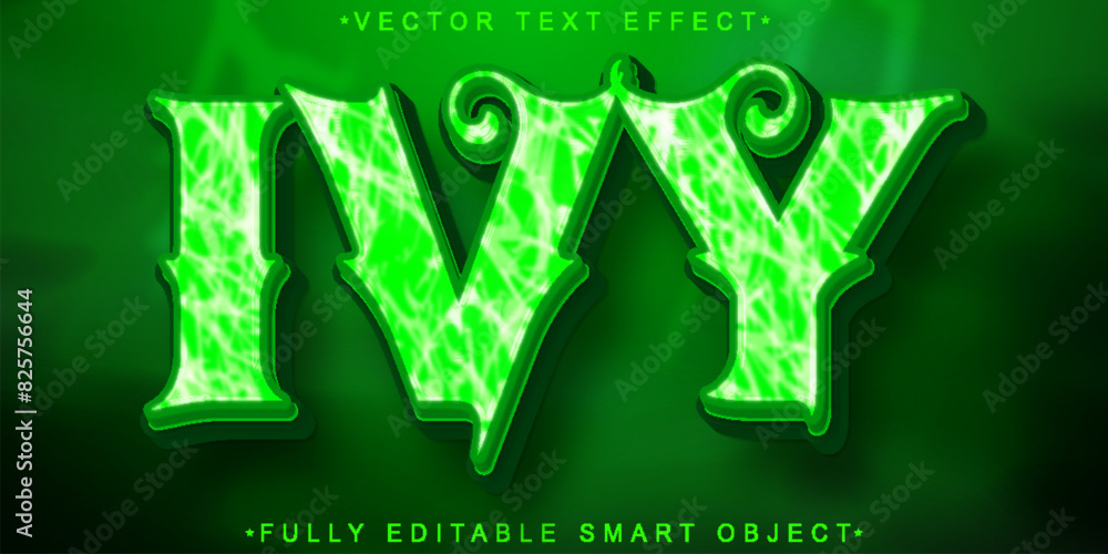 Poster ivy vector fully editable smart object text effect