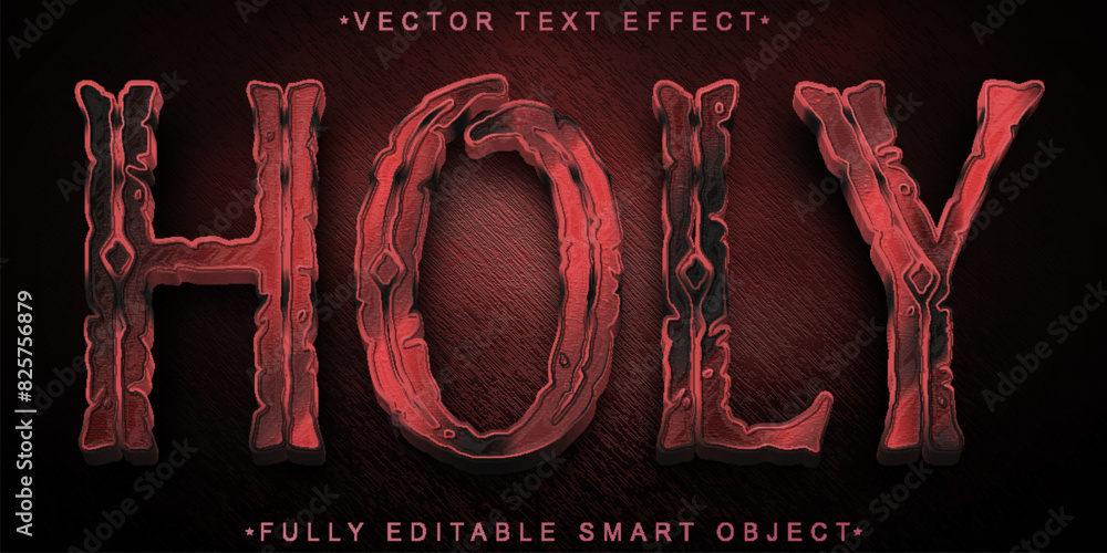 Aufkleber red holy religion vector fully editable smart object text effect