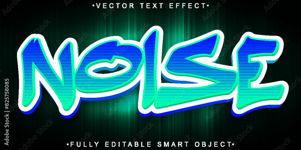 Poster noise sound vector fully editable smart object text effect