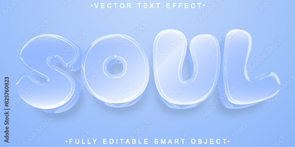 Poster blue soul vector fully editable smart object text effect