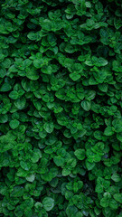 Obraz premium closeup nature view of green leaf texture, dark wallpaper concept, nature background, tropical leaf.